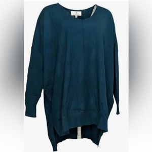 NWT Laurie Felt Women's Top Sz M Malibu Oversized V-Neck Sweater Green A459881